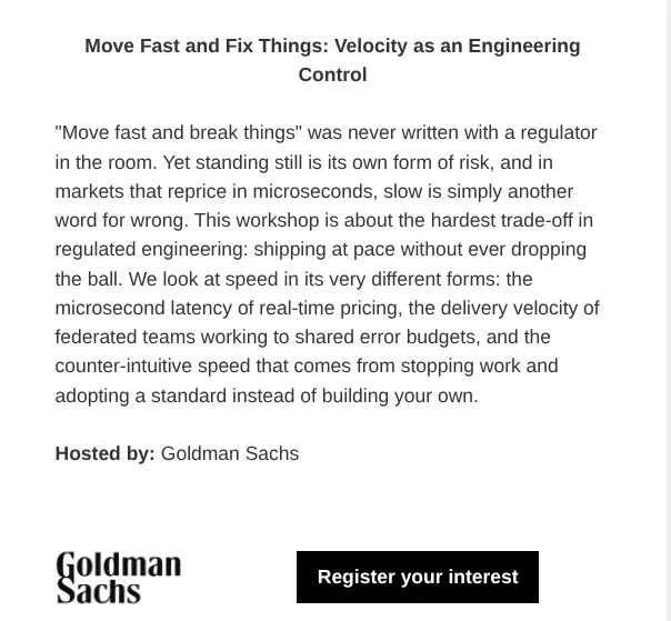 Move Fast and Fix Things: Velocity as an Engineering
Control
“Move fast and break things