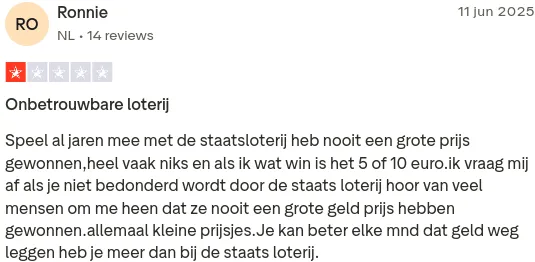 Review Ronnie: Onbetrouwbare loterij.