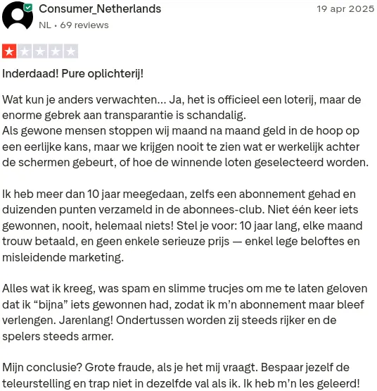 Review Consumer_Netherlands: het enorme gebrek aan transparantie is schandalig.