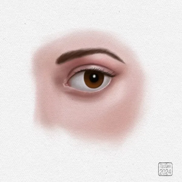 Digital colour study of a brown eye.