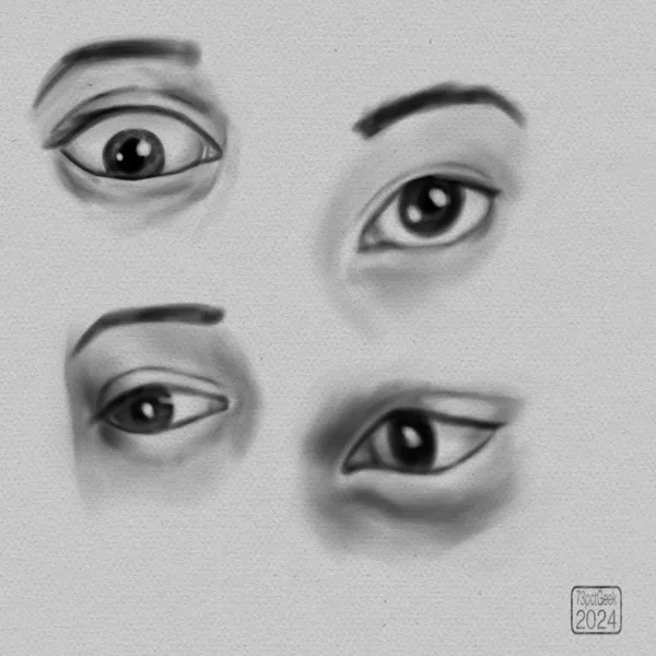 Digital studies of 4 different eyes.