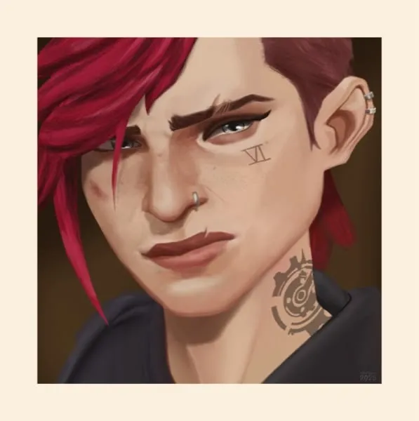 Digital gouache study of a woman's face.