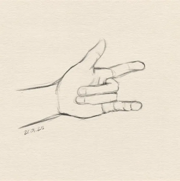 Digital sketch of a hand.