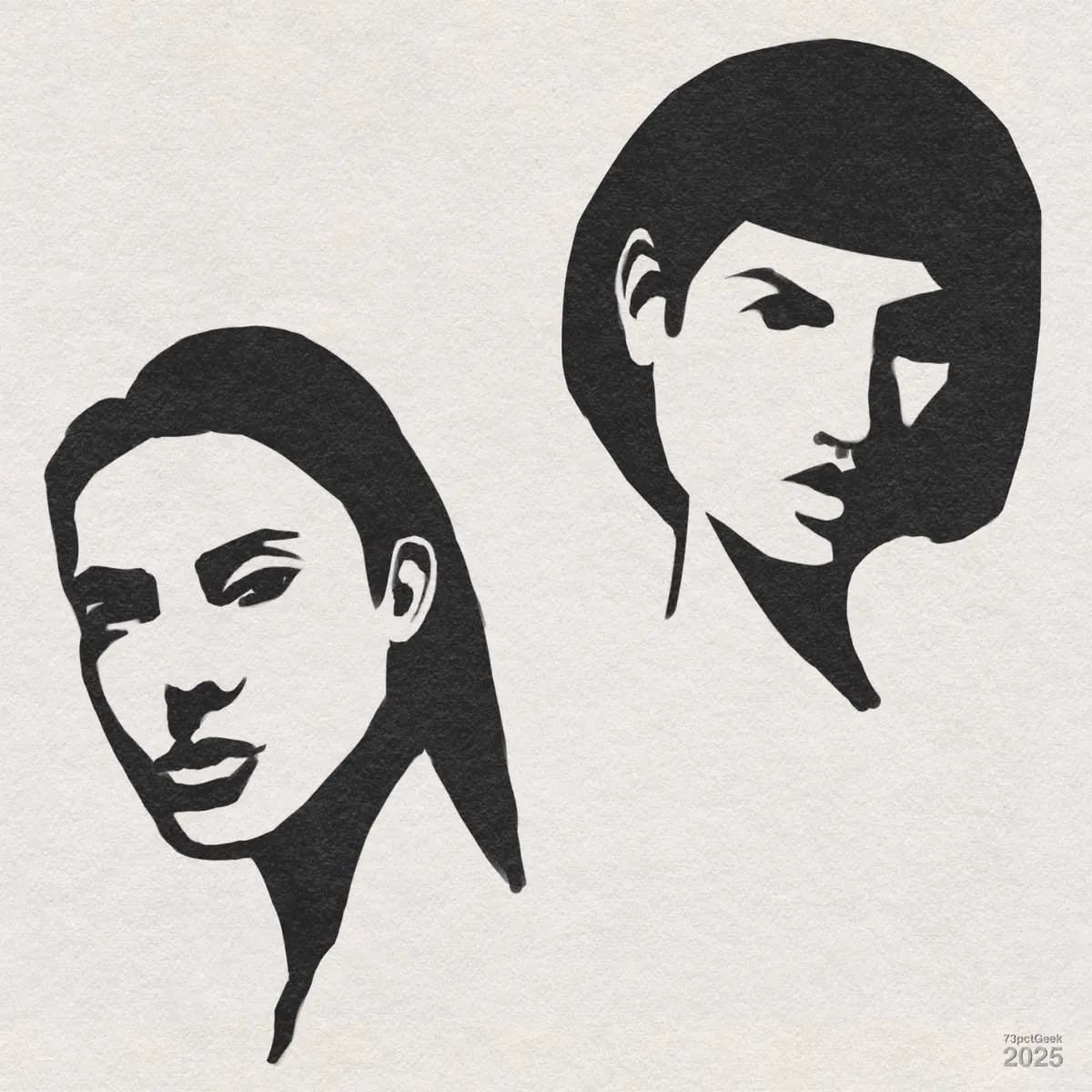 Digital value studies of two heads.