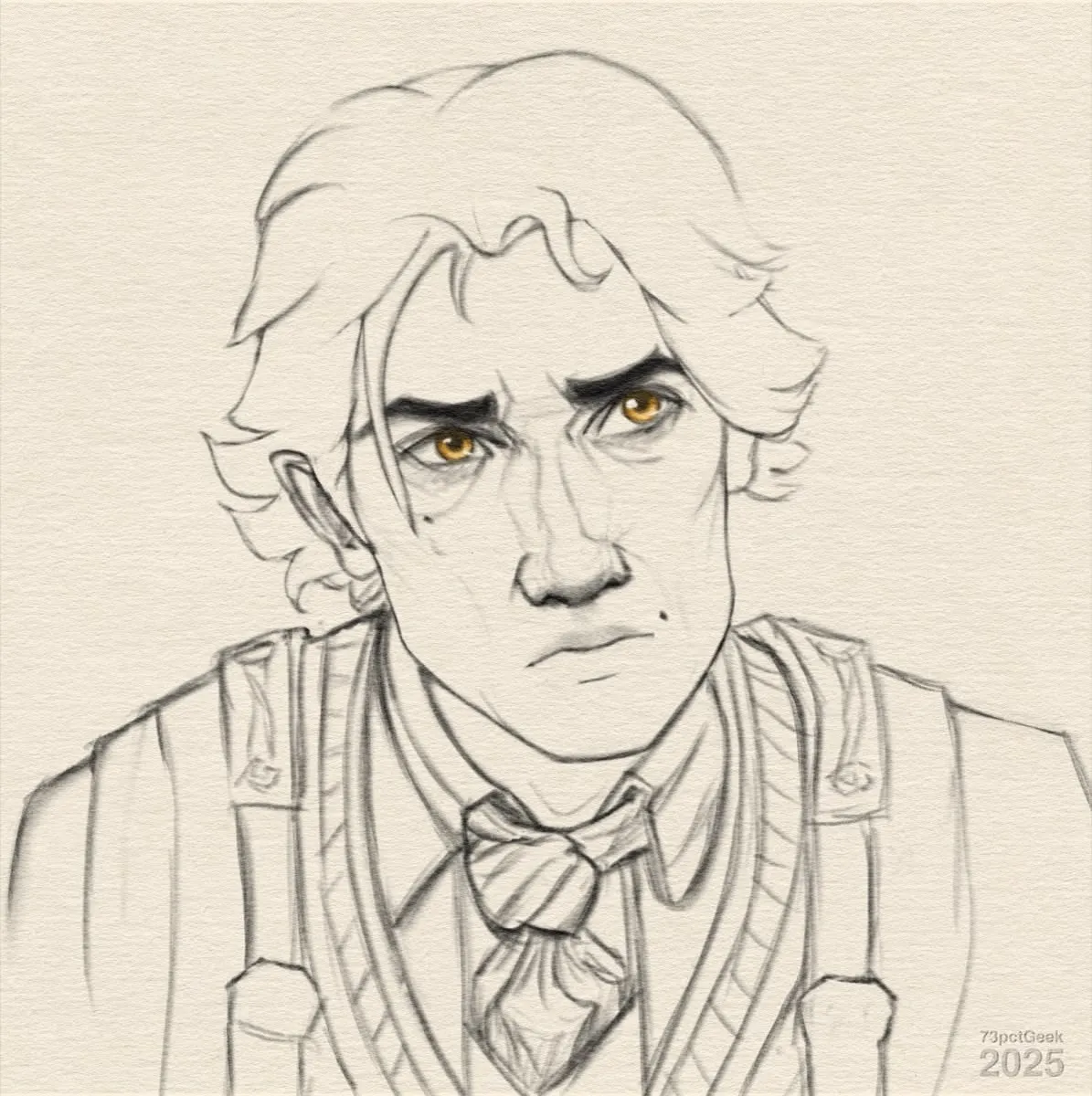 Sketch Line Art of Viktor from Arcane
