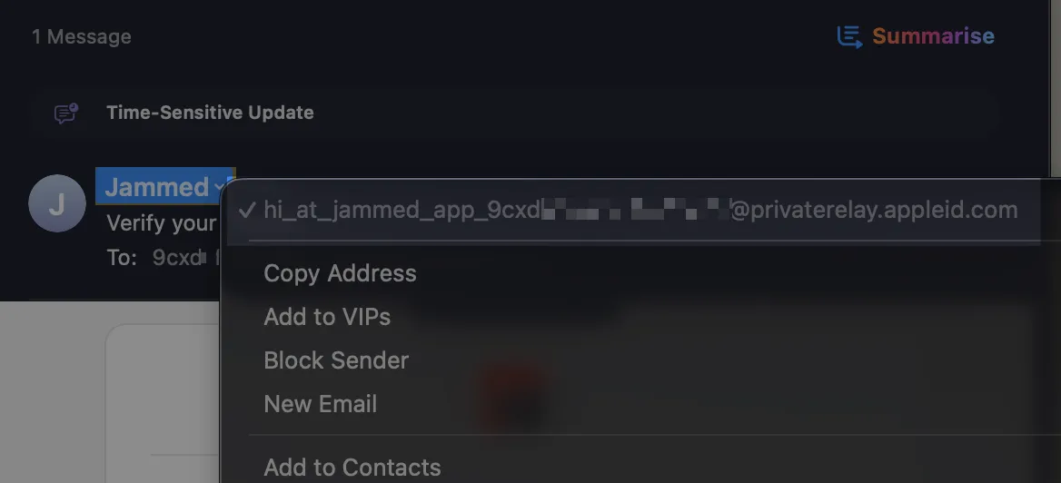 iCloud mail with rewritten FROM header