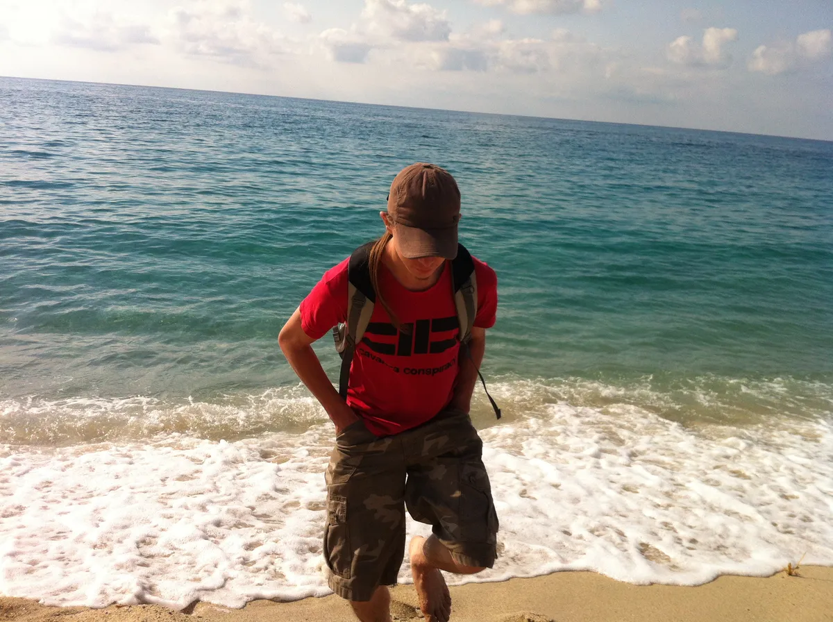Me in Calabria, where I lived for almost 6 months, getting out of the cold mediteranean