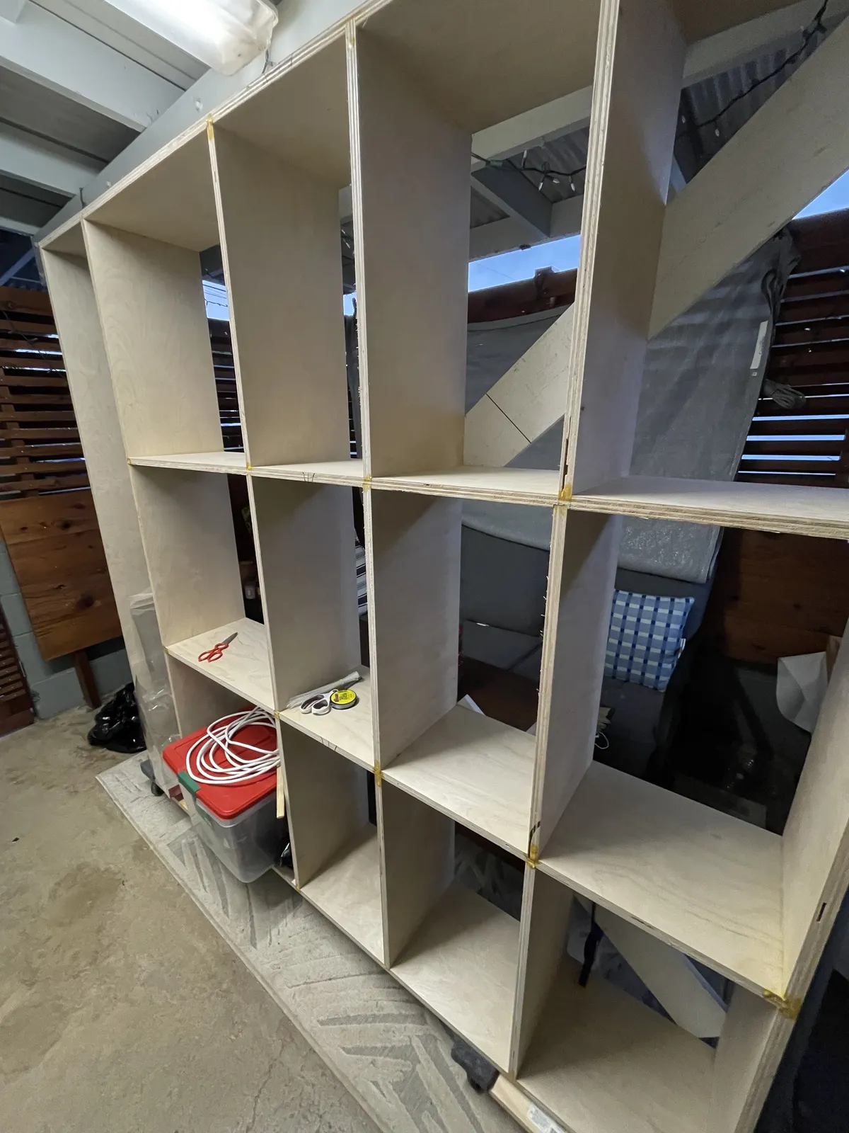 Glued up in the storage area