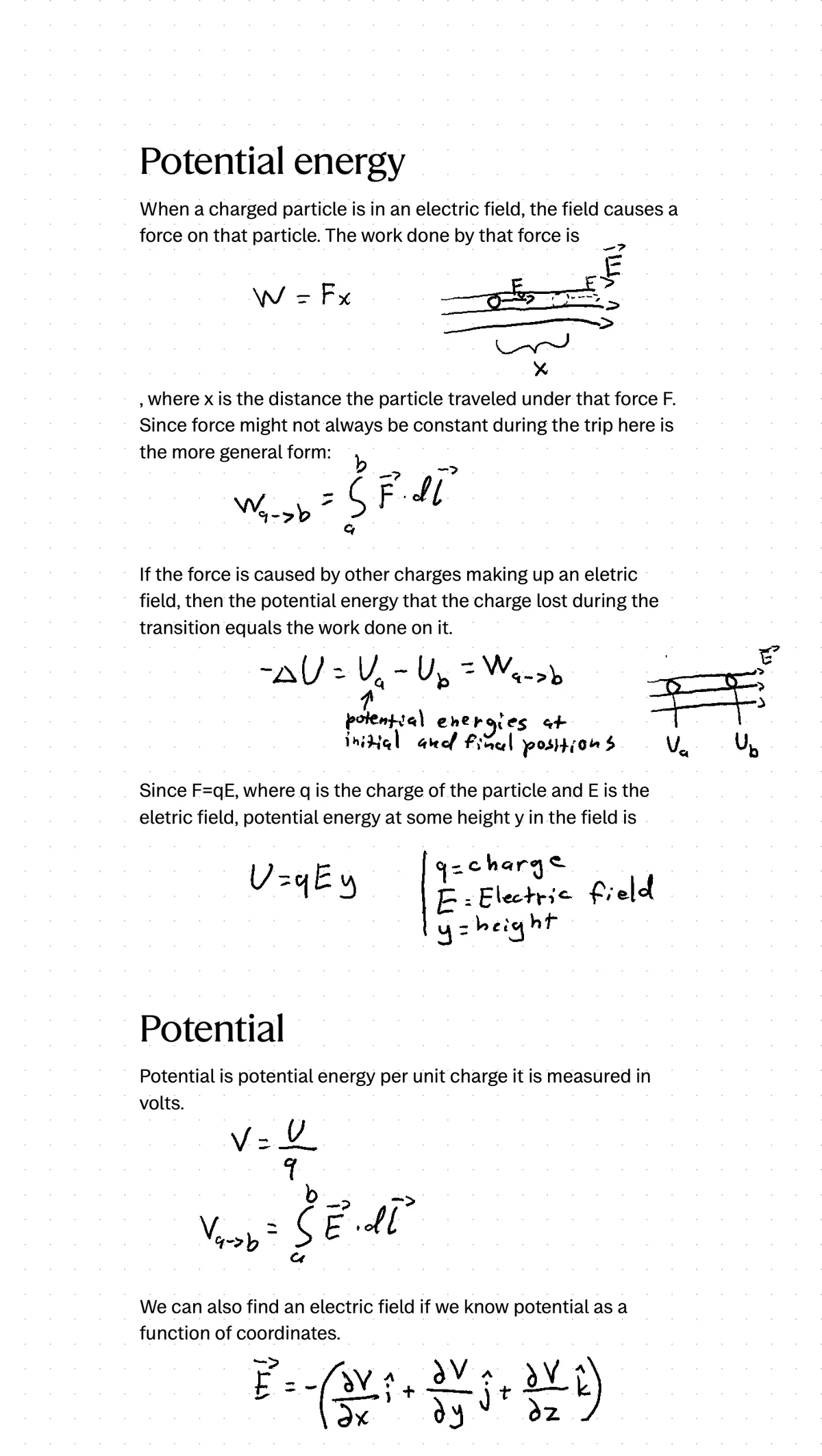 Electric potential energy and electric potential - page 1