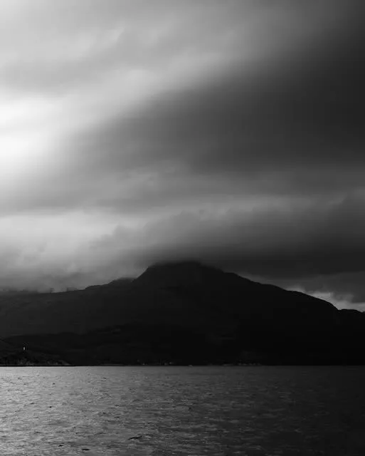 Mountains over the sea in Scotland