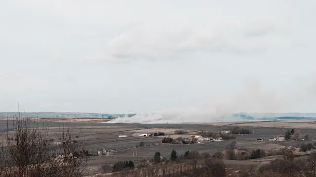Smoke seen from Brimham Rocks