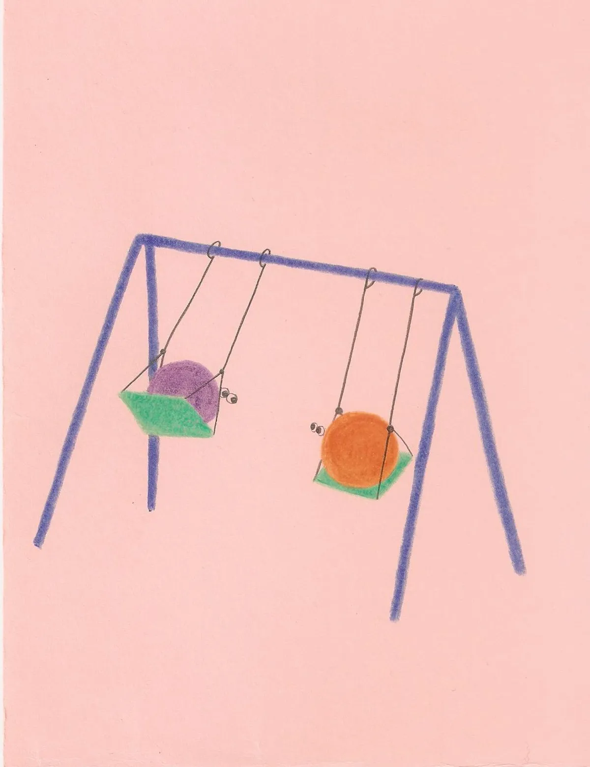 columpio con dos criaturitas divirtiéndose