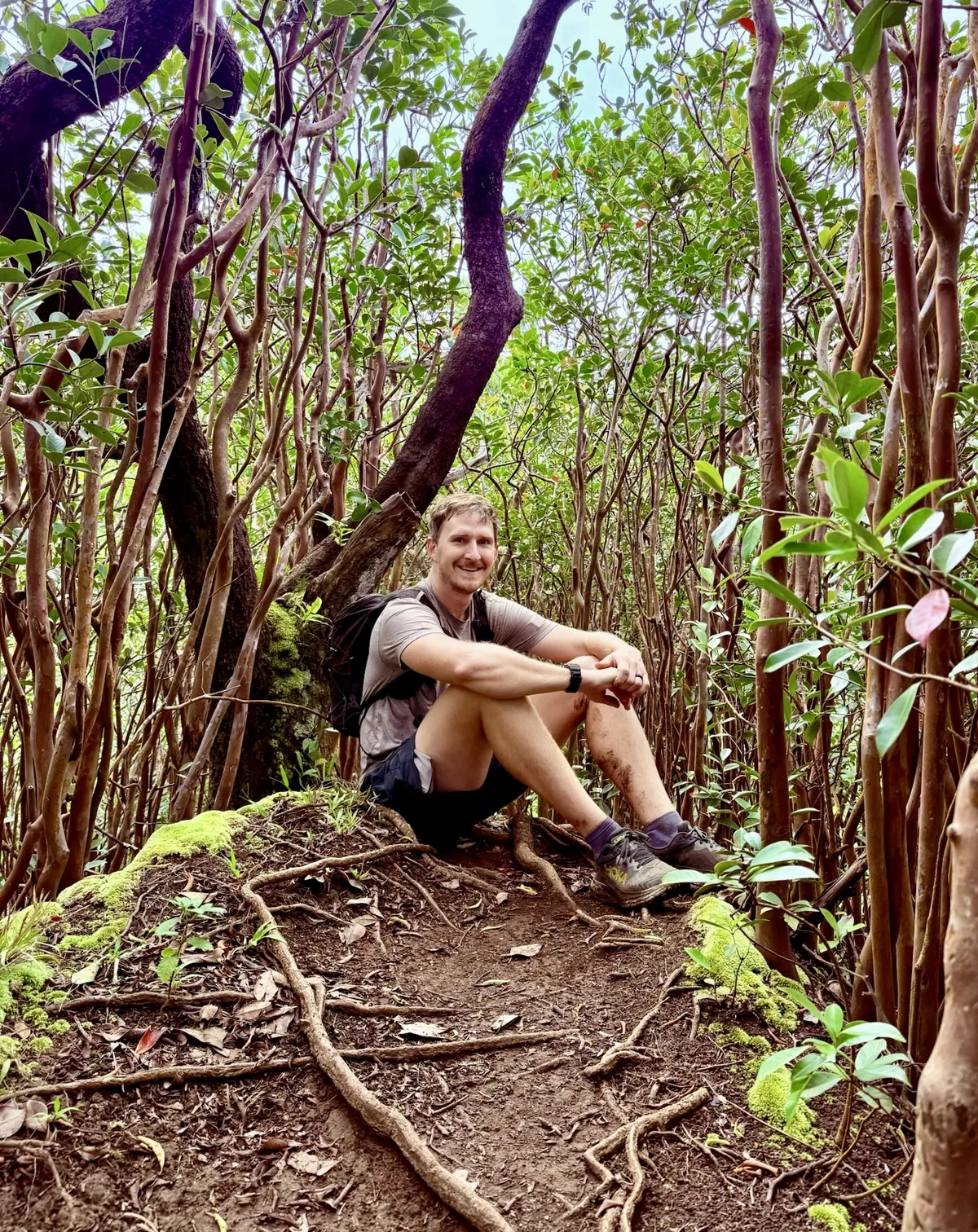 Alban hiking through Hawaii