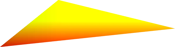A very wide image of a triangle filled with a red-yellow gradient. (The image has been cropped from its original size of 2000×200, removing large areas of empty space to the left and right of the triangle.)