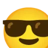 The 😎 emoji rendered in a small square. The bottom and right sides of the emoji are cropped slightly.