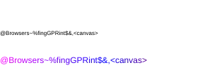 The string "@Browsers-%fingGPRint$&," is rendered twice: once in very small black font and once in a slightly larger font colored with a gradient that goes from magenta to purple.