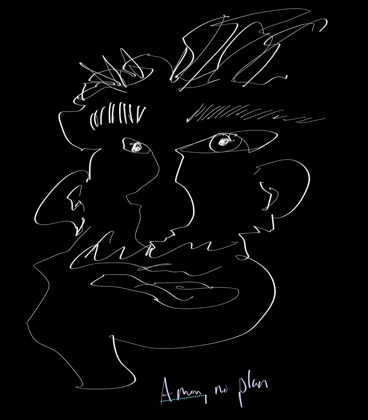 Intuitive drawing of a masculine face
