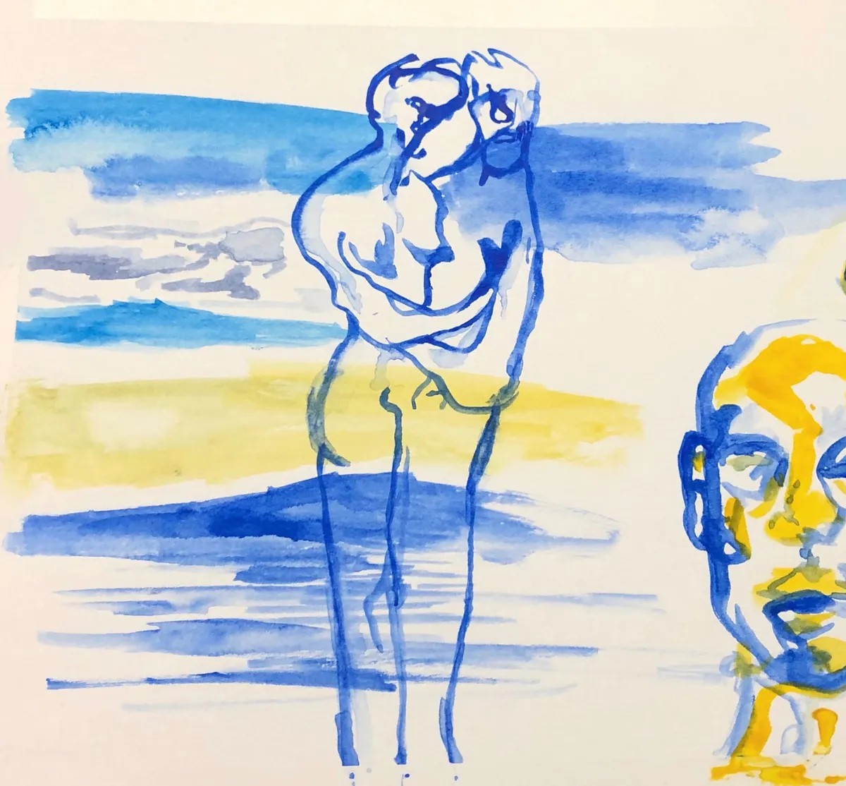 old work//lovers overlapping-- watercolor 2018