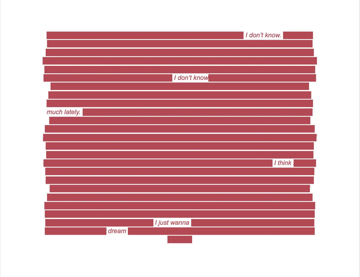 blackout poems from journal entries