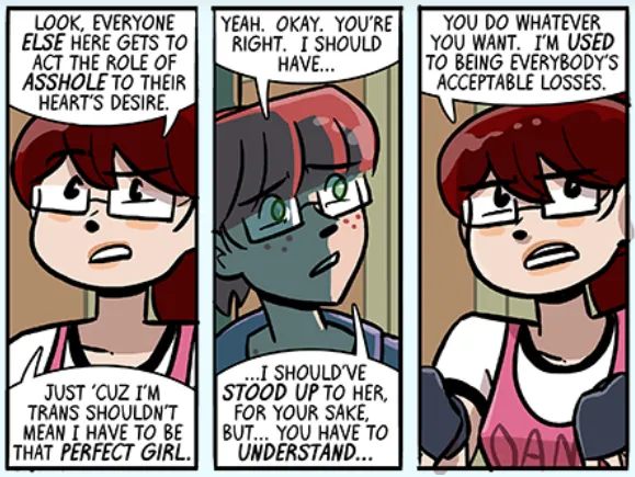 Frames of a comic. Carla:
