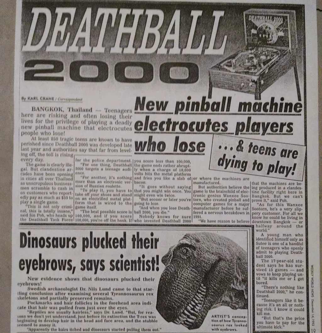 Weekly World News article about 