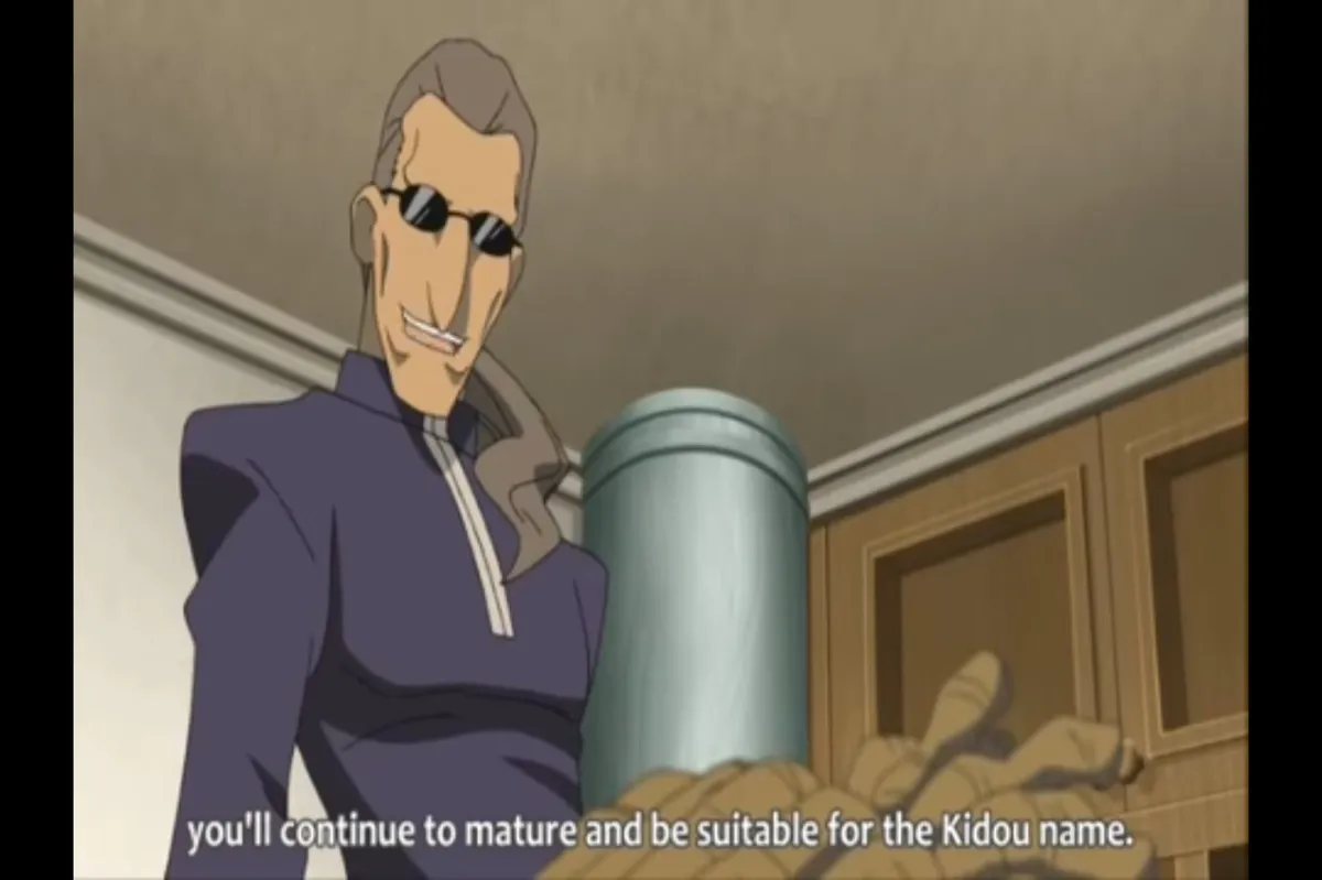Kageyama Reiji triumphantly explains to Kidou Yuuto that, &ldquo;by winning, you&rsquo;ll continue to mature and be suitable for the Kidou name.&ldquo;