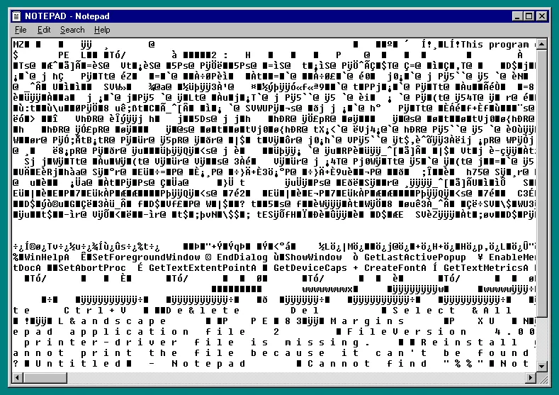NOTEPAD.exe in Notepad