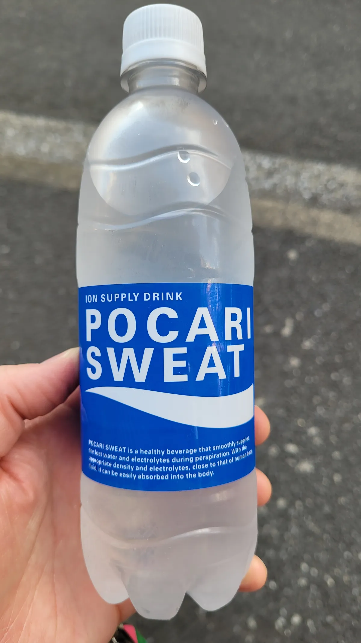 A bottle of Pocari Sweat
