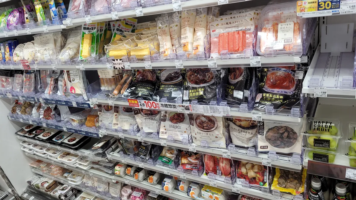 Shelves of fresh food