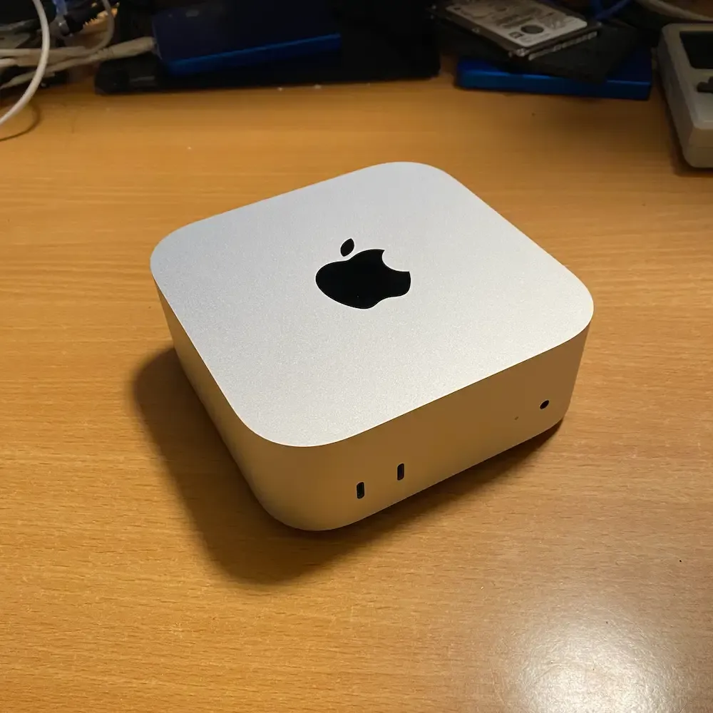 New Mac mini M4 on my desk at home.