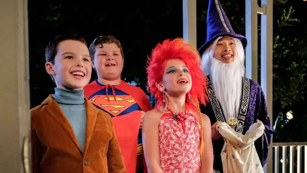 Sheldon as Carl Sagan, Billy as Superman, Missy as Cindy Lauper, and Tam as a wizard.