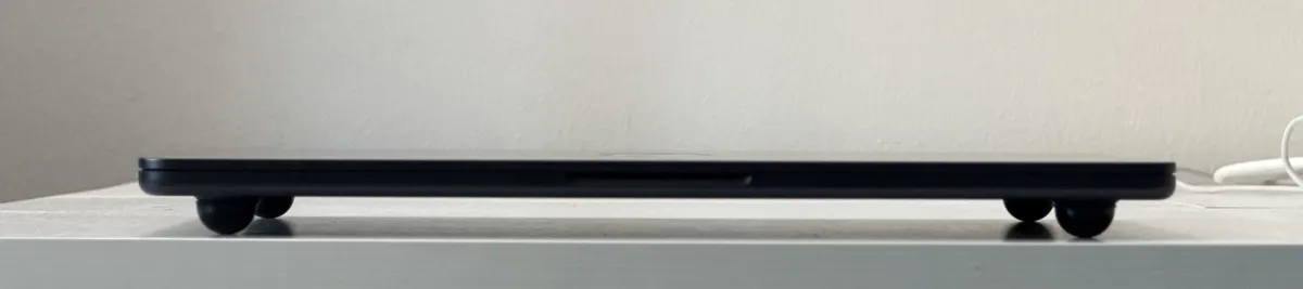 Front view of my MacBook with bumpers visible