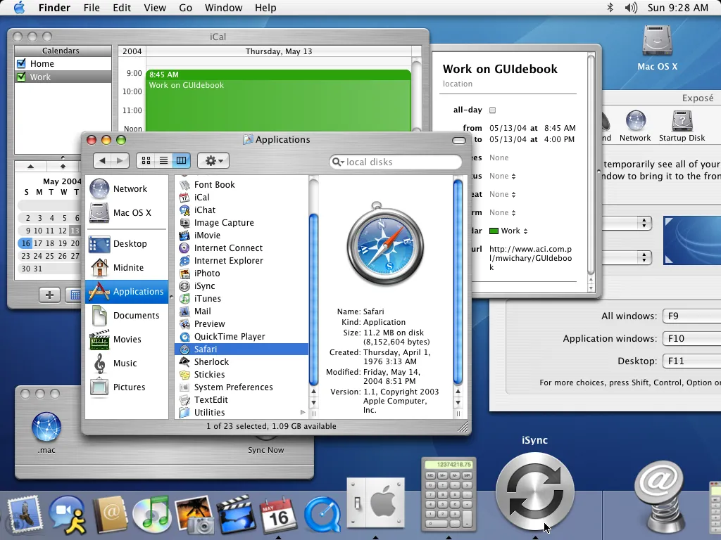 A screenshot of Mac OS X 10.3 - Panther