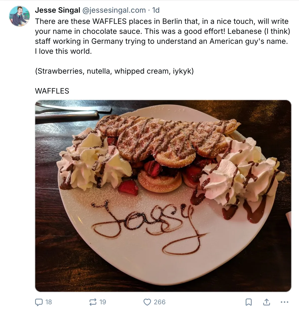 Screenshot of Jesse Singal doing the same.