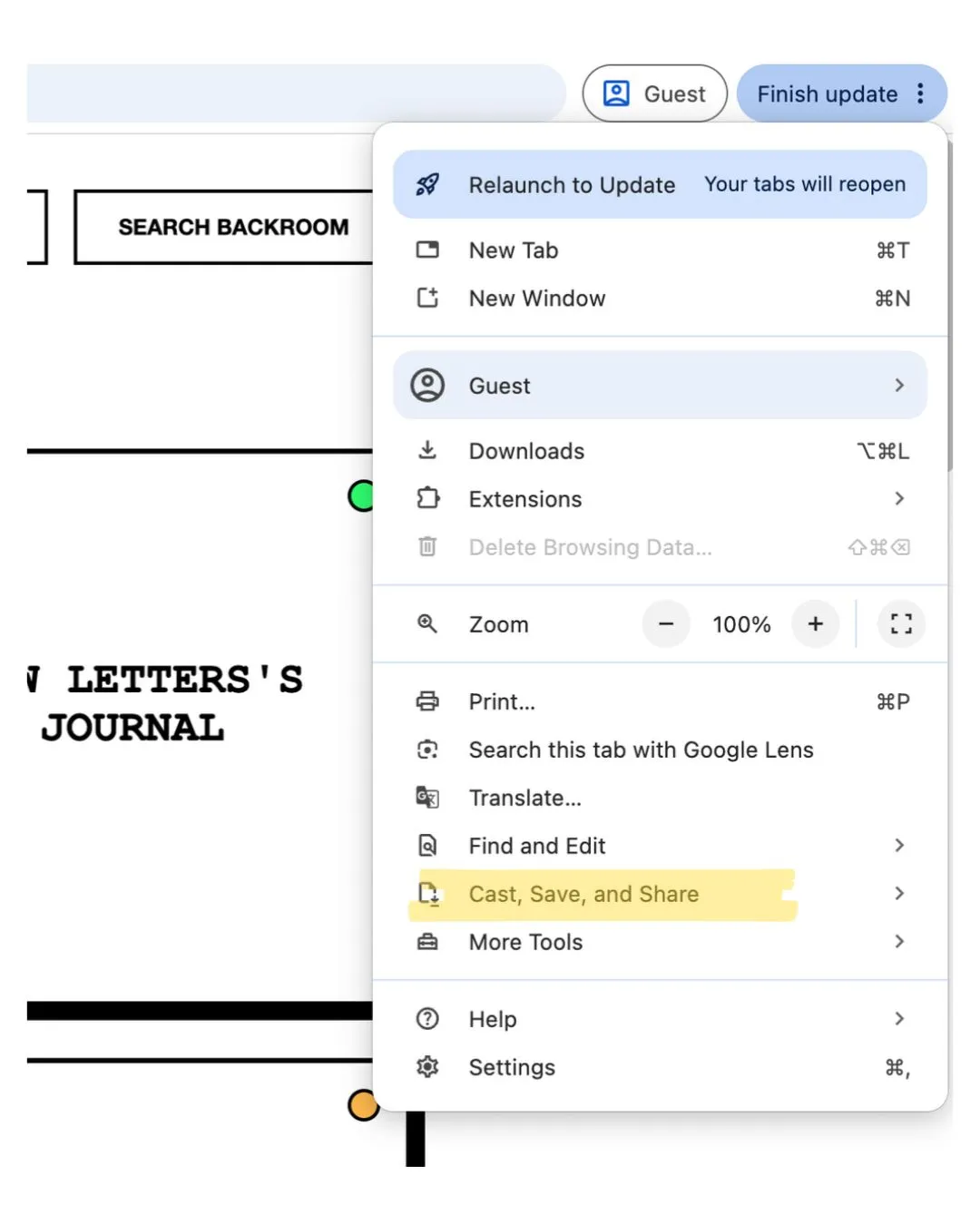Chrome Quick Access Step 1