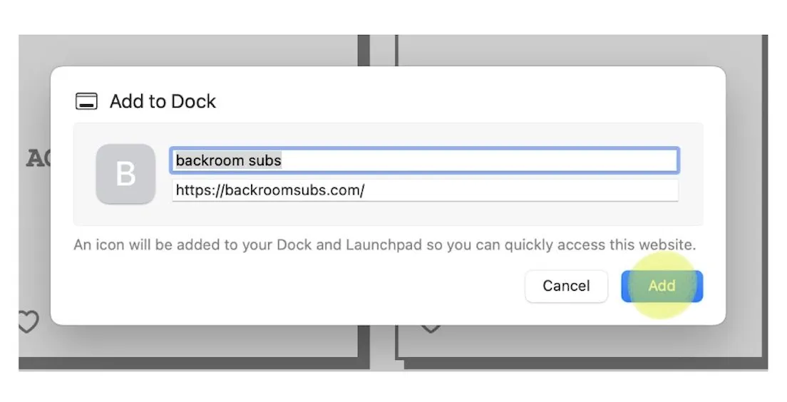 Safari Quick Access Step 2