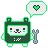 Green pixel bear with a wrench