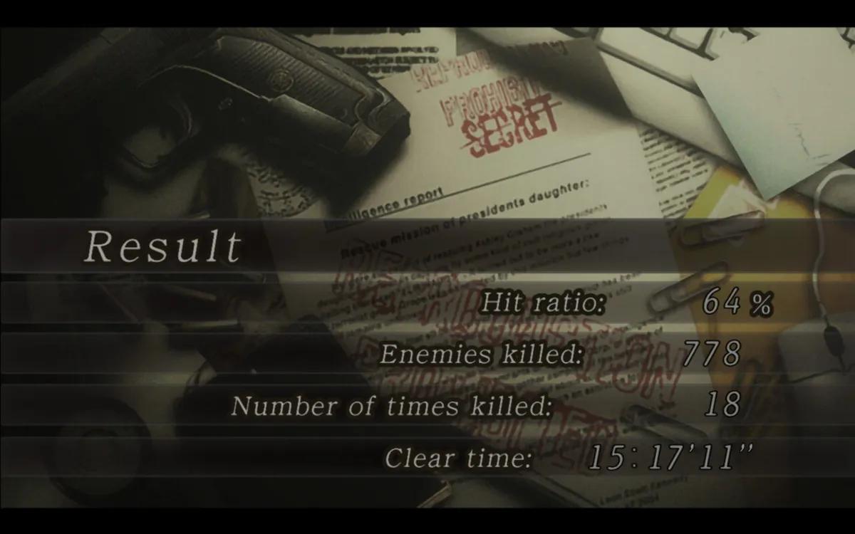 Resident Evil 4 Clear Stats