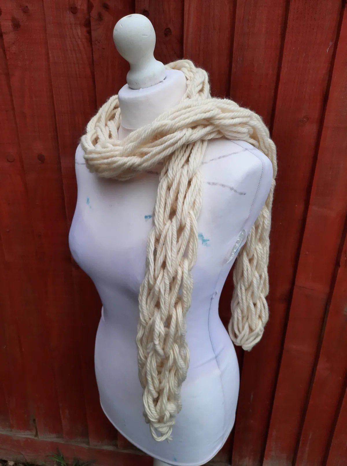 arm knitted scarf