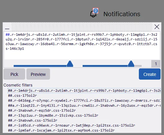 blocking Twitter's notification number in uBlock origin