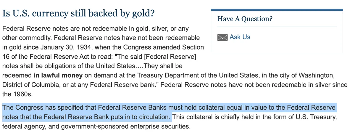 backed by gold