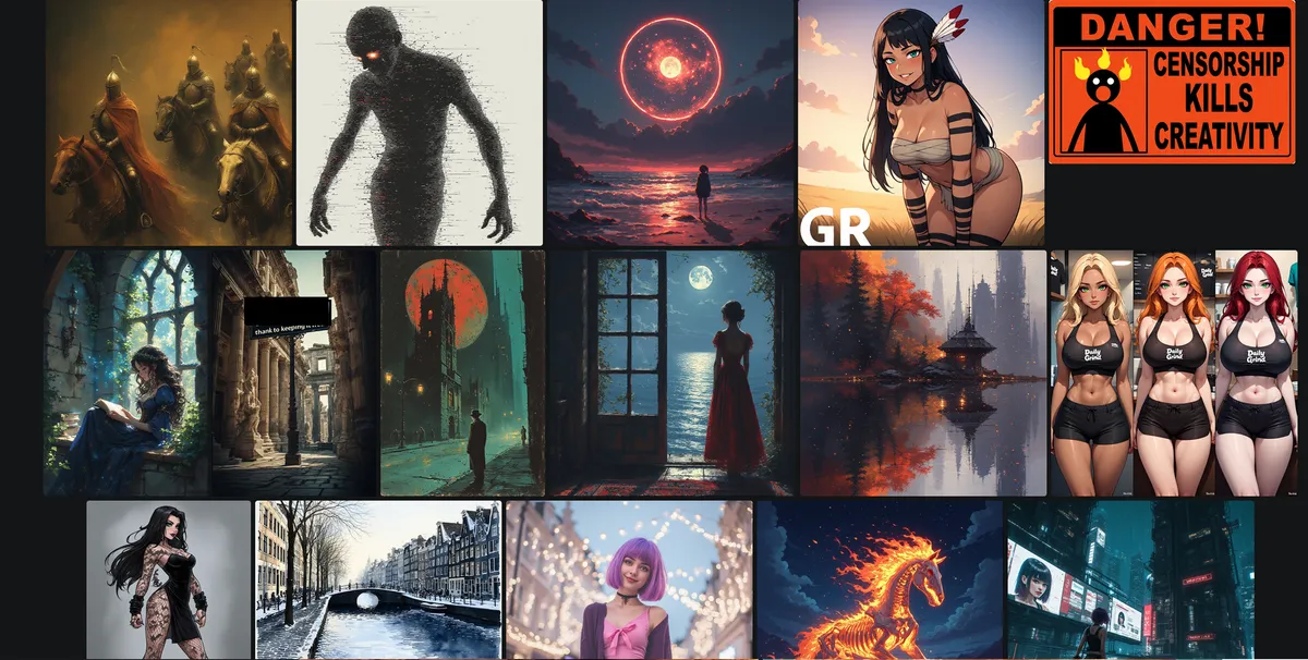 The front page of an open source AI image generator