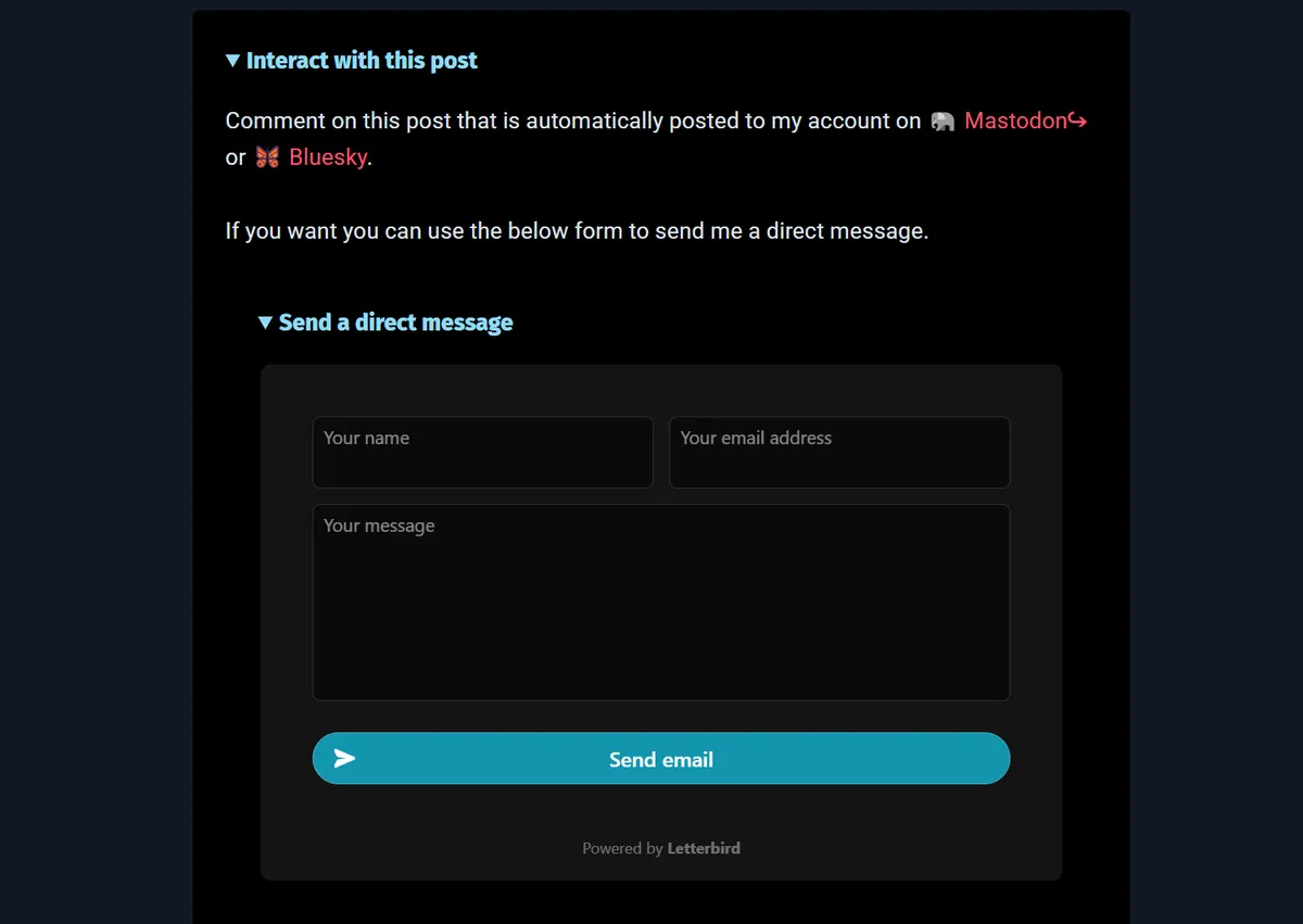 feedback form