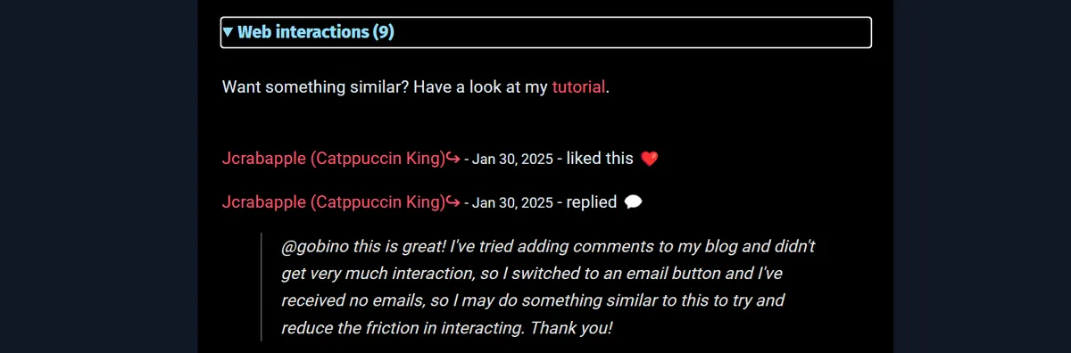 Web interactions