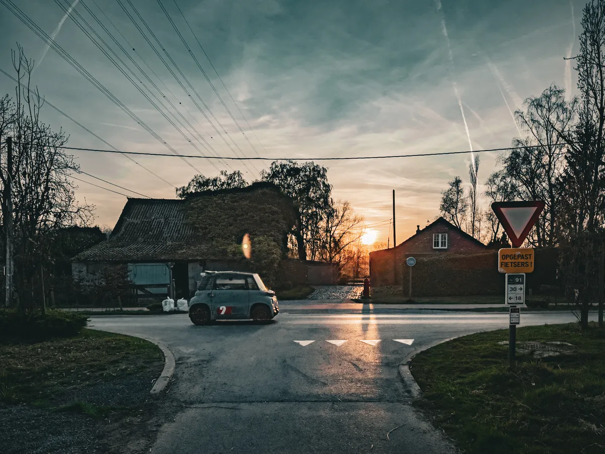 Small car passing by