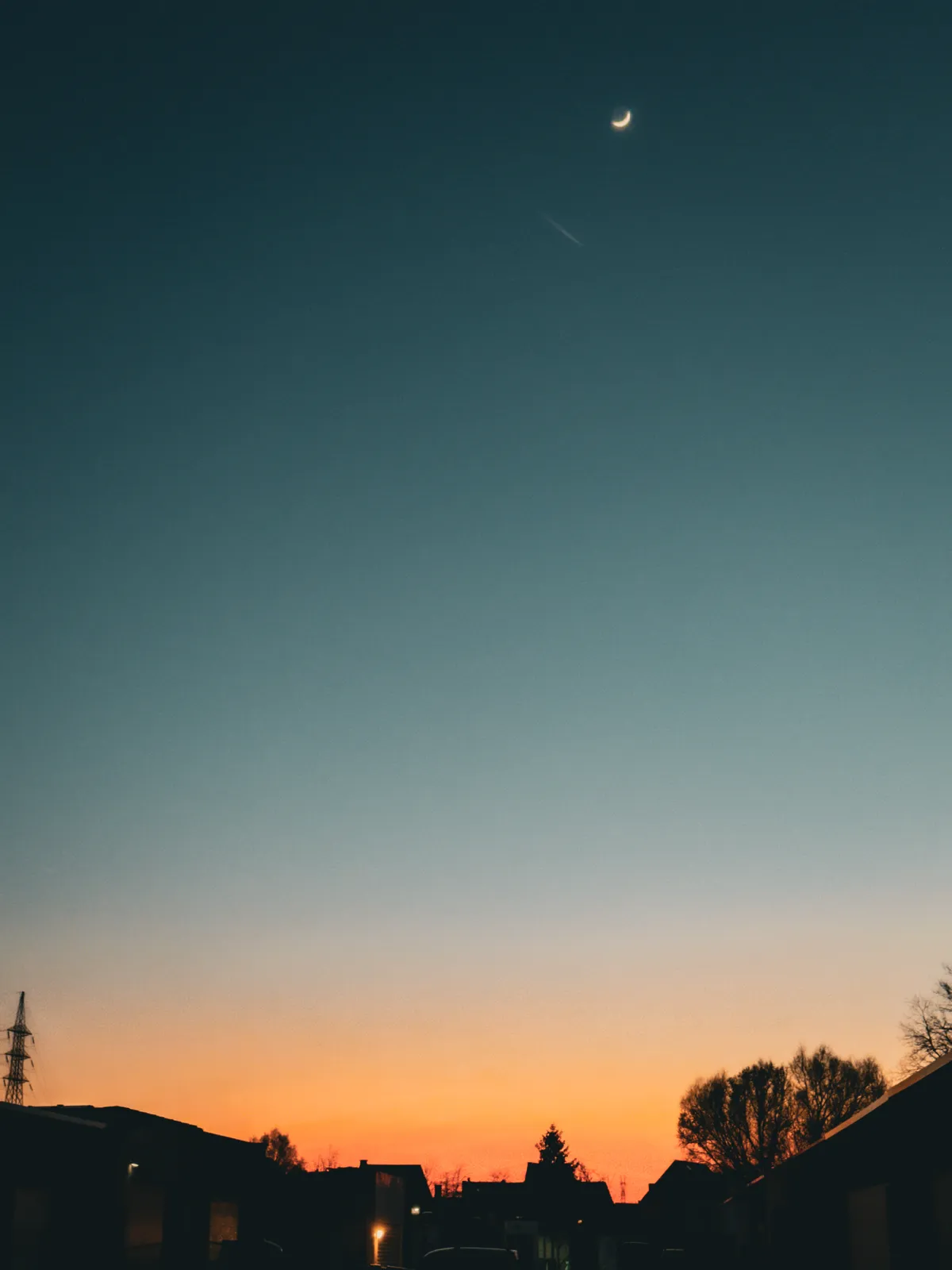 Moon and blue hour