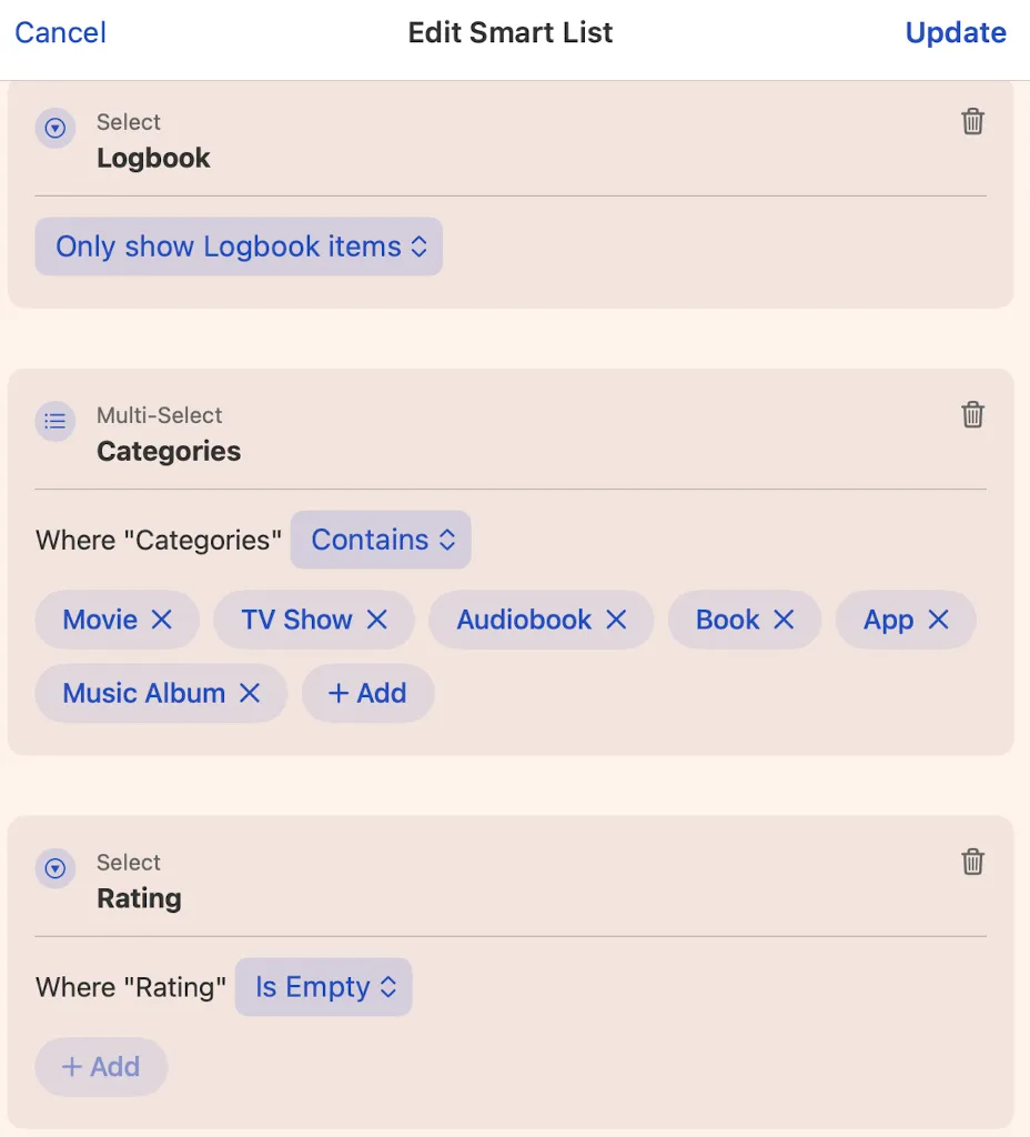 A filtering recipe