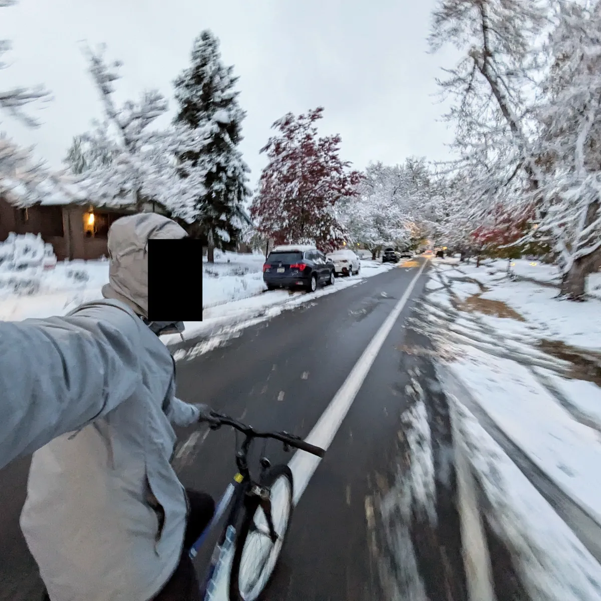 biking in snowy denver