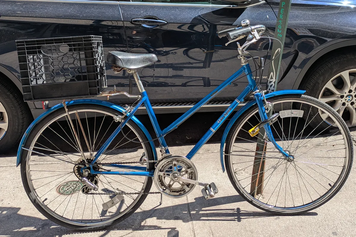 blue free spirit bicycle