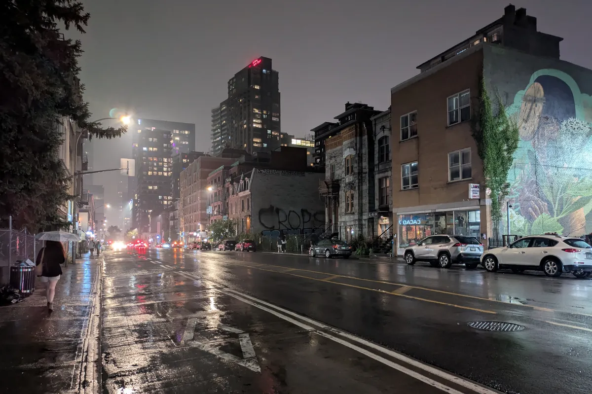 rainy night street parc